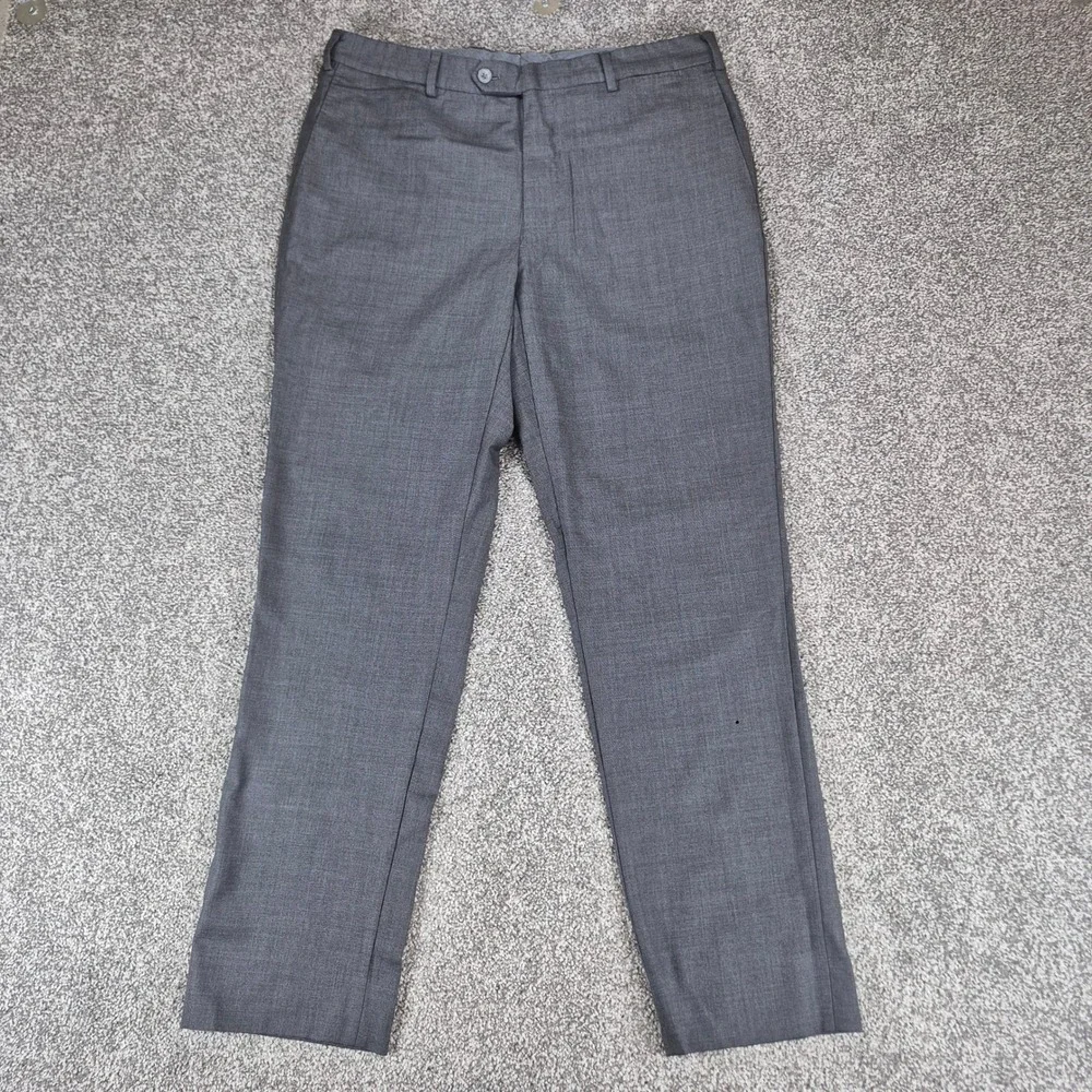 J. Hilburn‎ Dress Pants Mens 33x29.5 Gray Vitale Barberis Canonico Wool